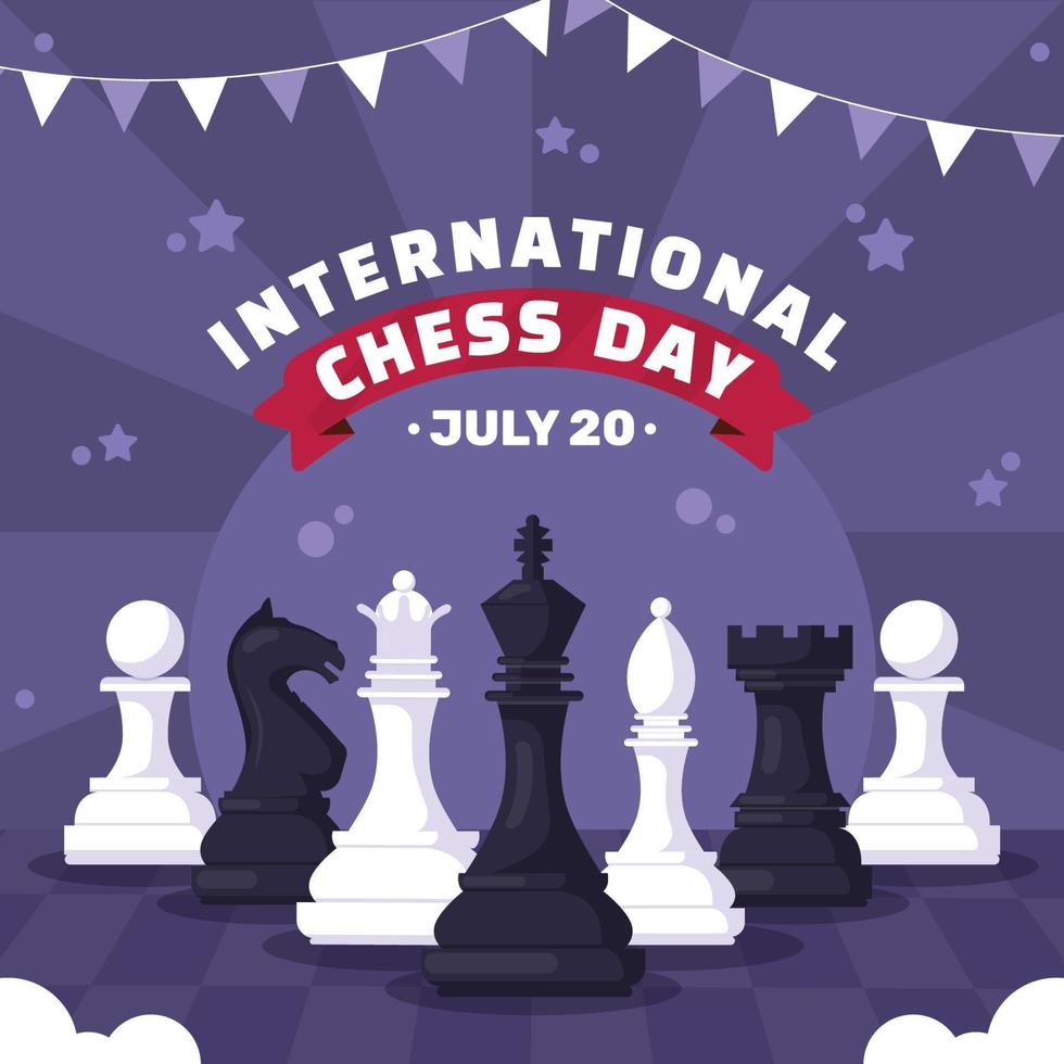 dia internacional del ajedrez vector