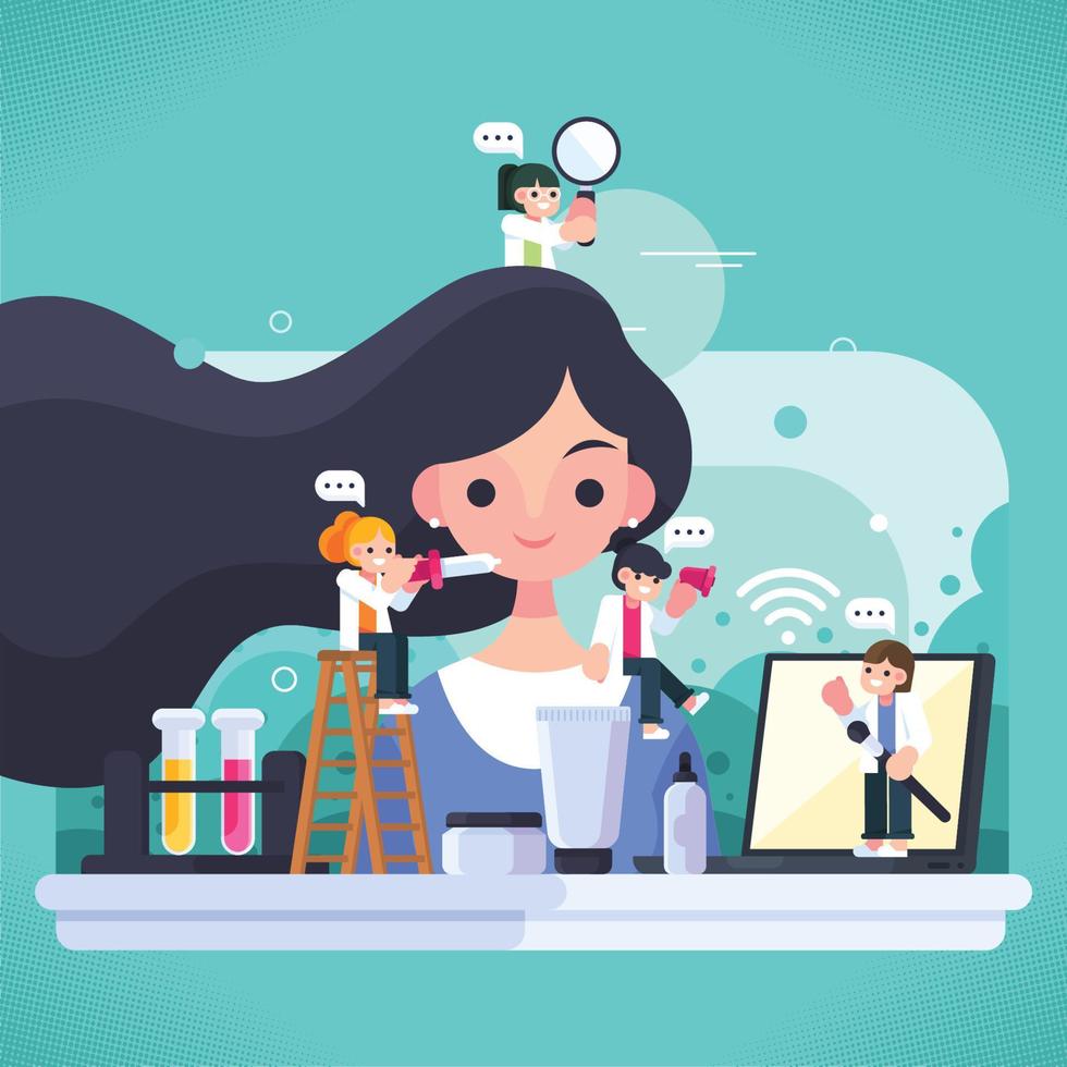 Female Scientist And Beauty Lab vector