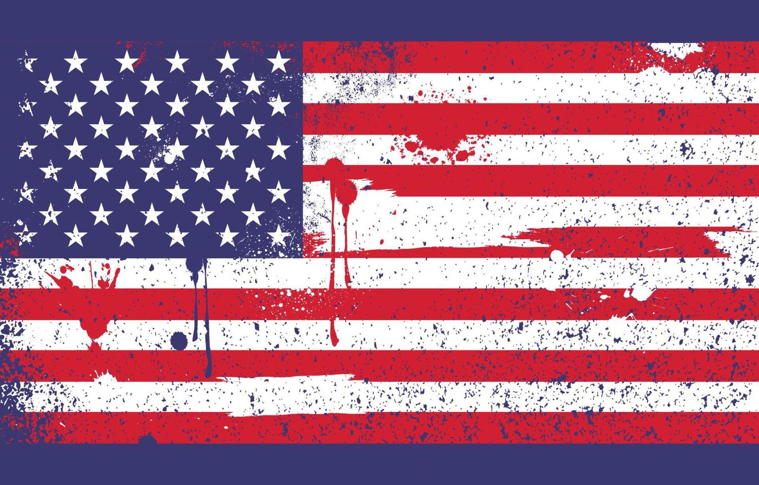 textura grunge angustiada de la bandera americana vector