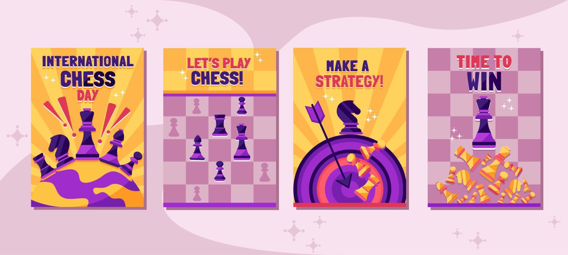 International Chess Day Card vector