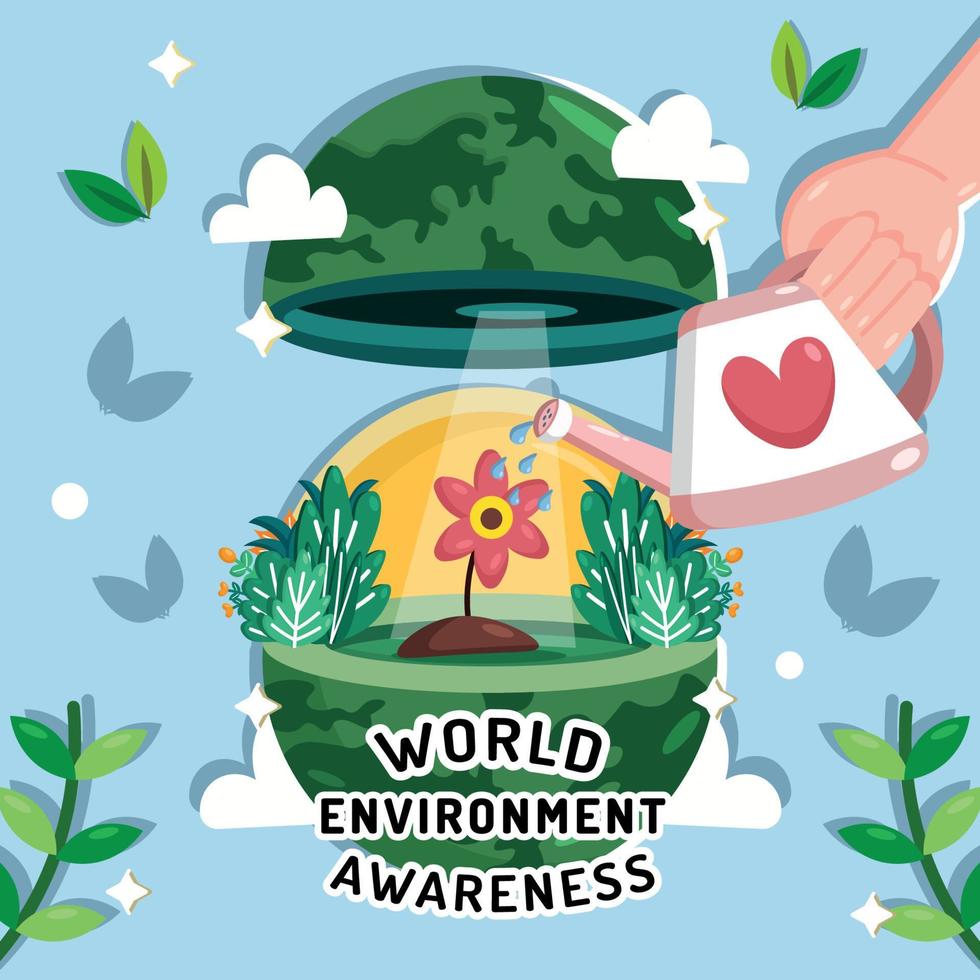 Save Earth For World Environment Day Awareness vector