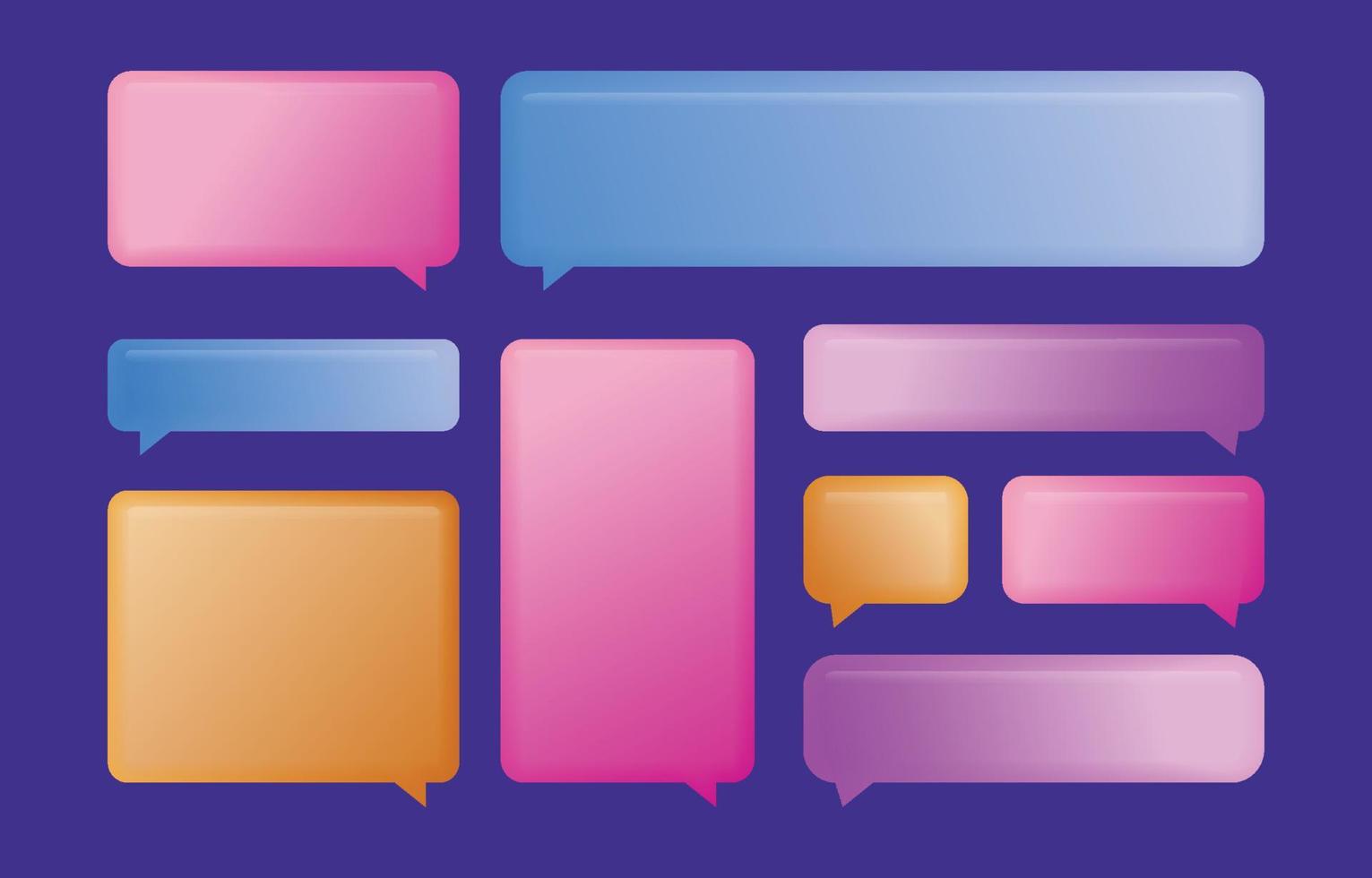 Simple Gradient Mobile Chat Bubbles Template vector