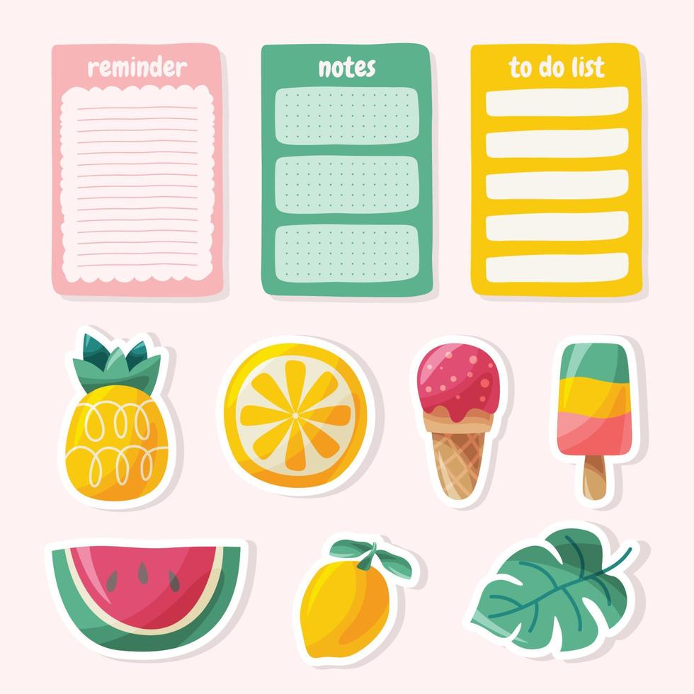 Summer Holiday Journal Template Sticker vector