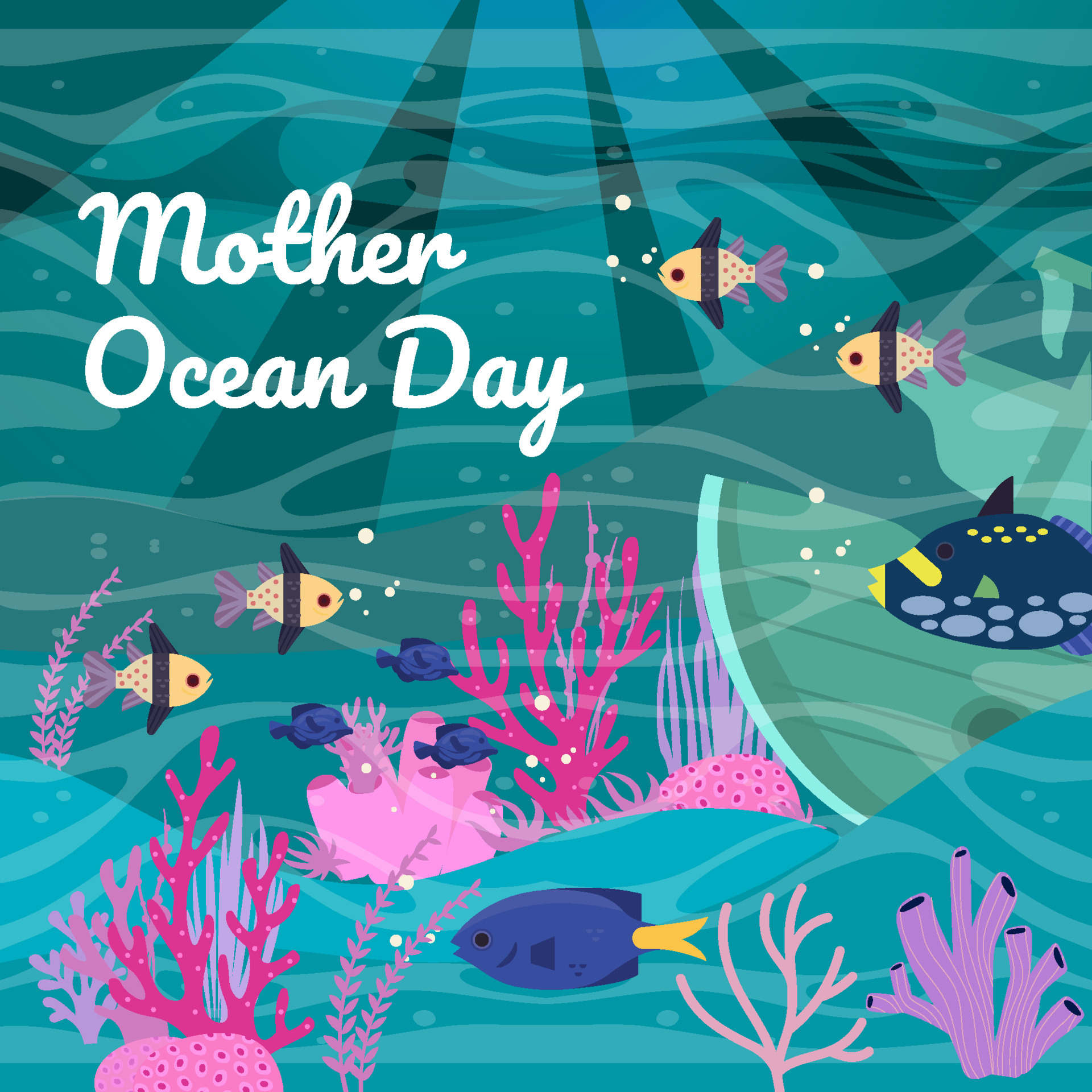 Mother Ocean Day Concept 6915770 Vector Art at Vecteezy