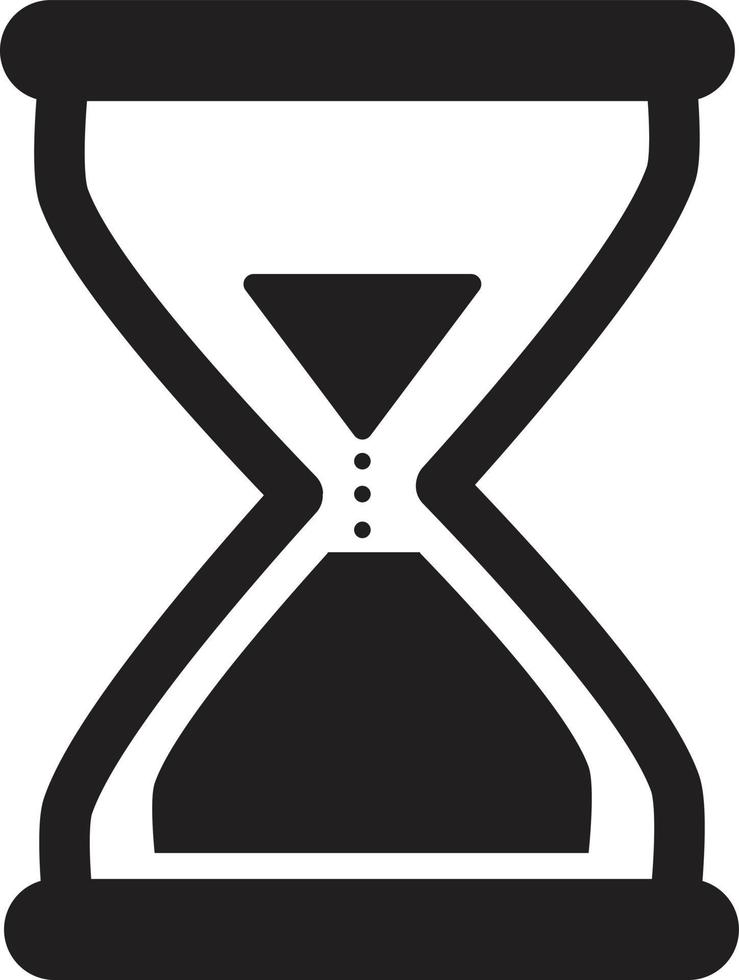 iconos de reloj de arena aislados en negro sobre fondo blanco vector