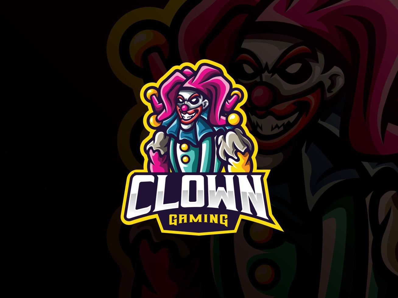 Clown mascot sport logo design vector