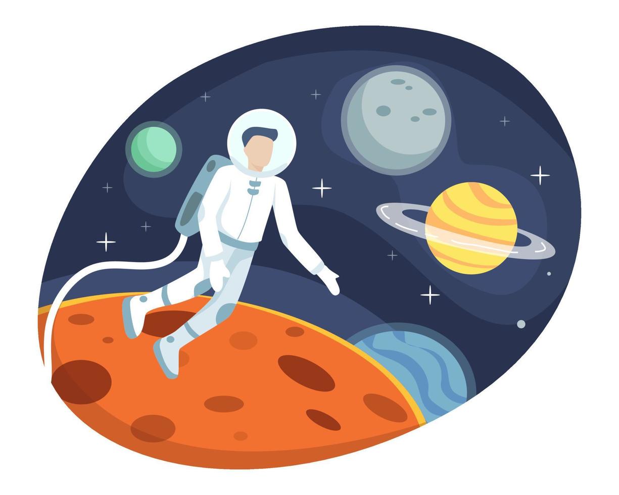 ilustración vectorial astronauta en el espacio vector