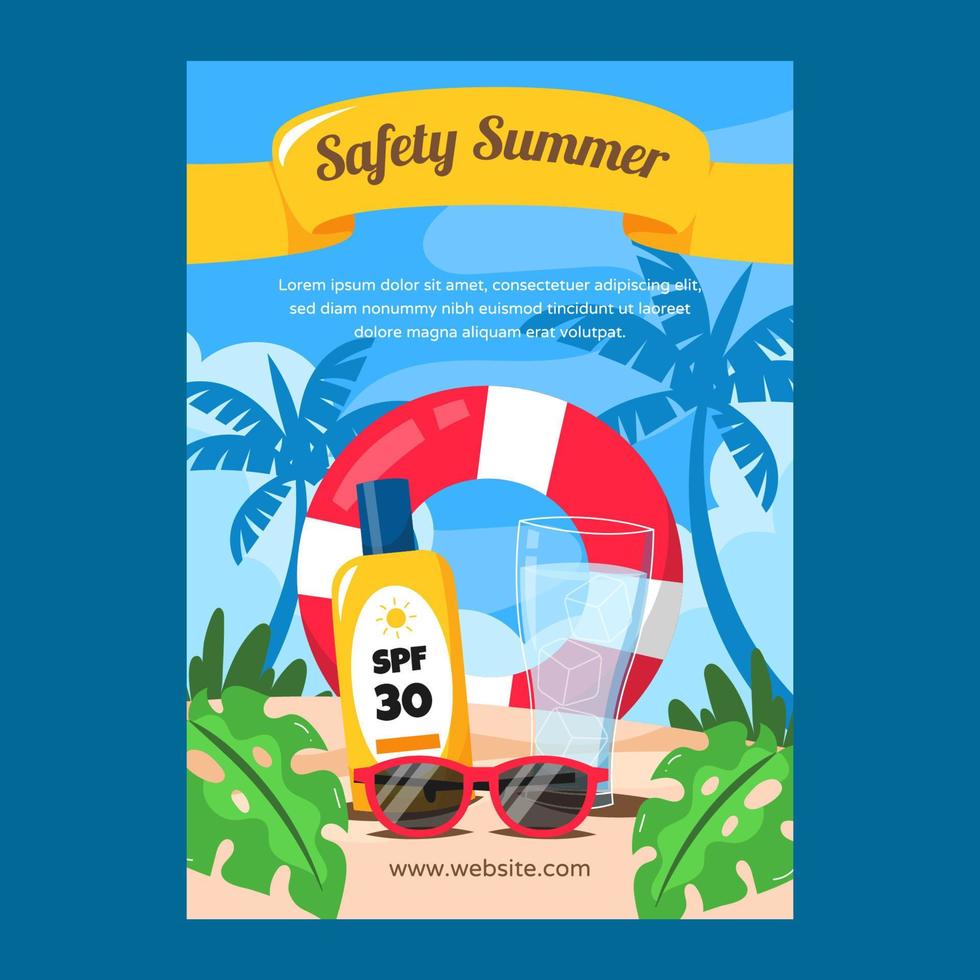 cartel de verano de seguridad vector