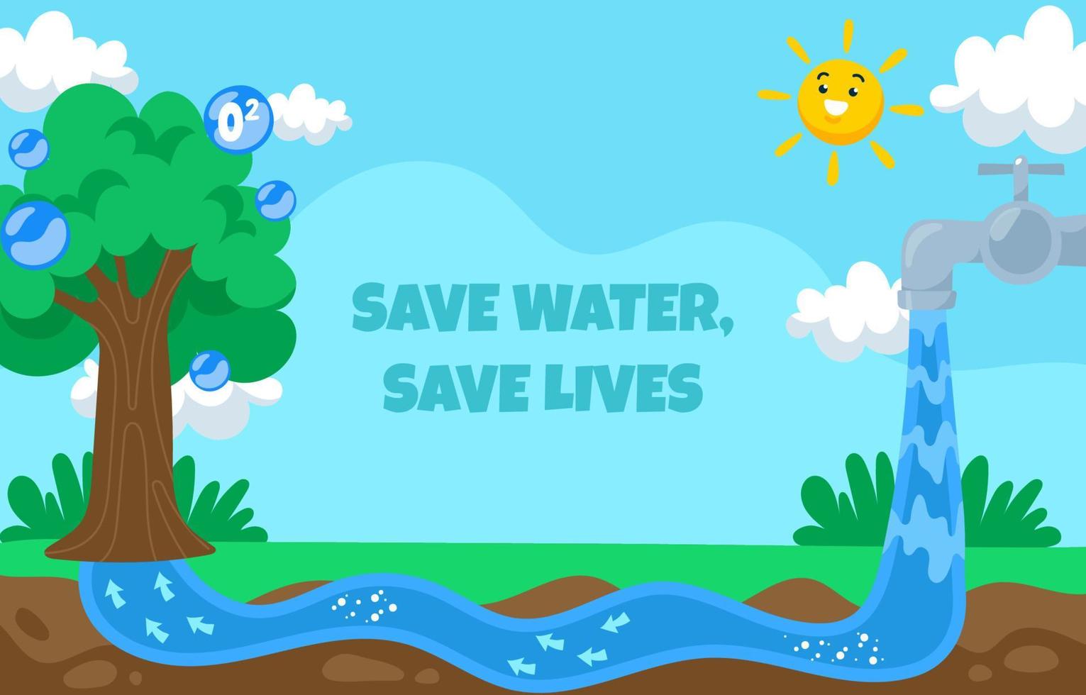 Water Cycle Background vector