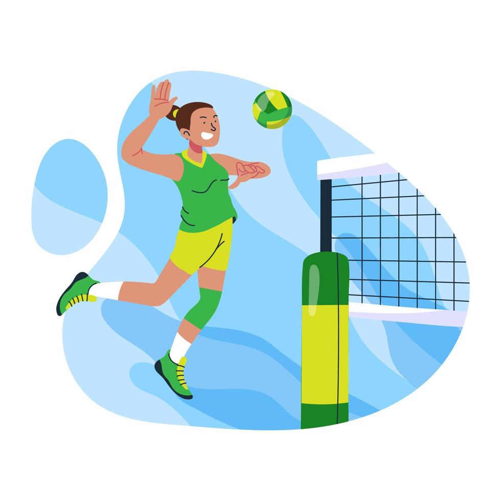 Volleyball Player Smashing The Ball vector