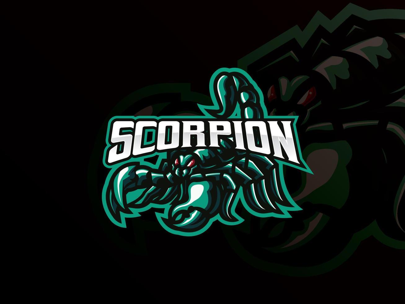 diseño de logotipo de deporte de mascota de escorpión vector