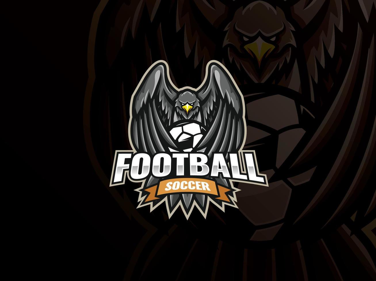 Eagle football soccer sports logo design vector