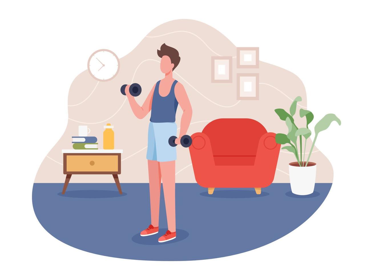 Exercise at home concept illustration vector