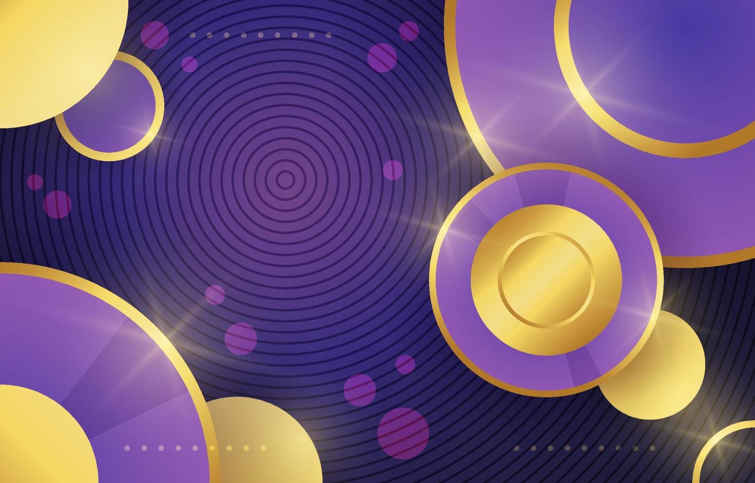 Luxurious Abstract Circle Background with Golden Purple Color vector