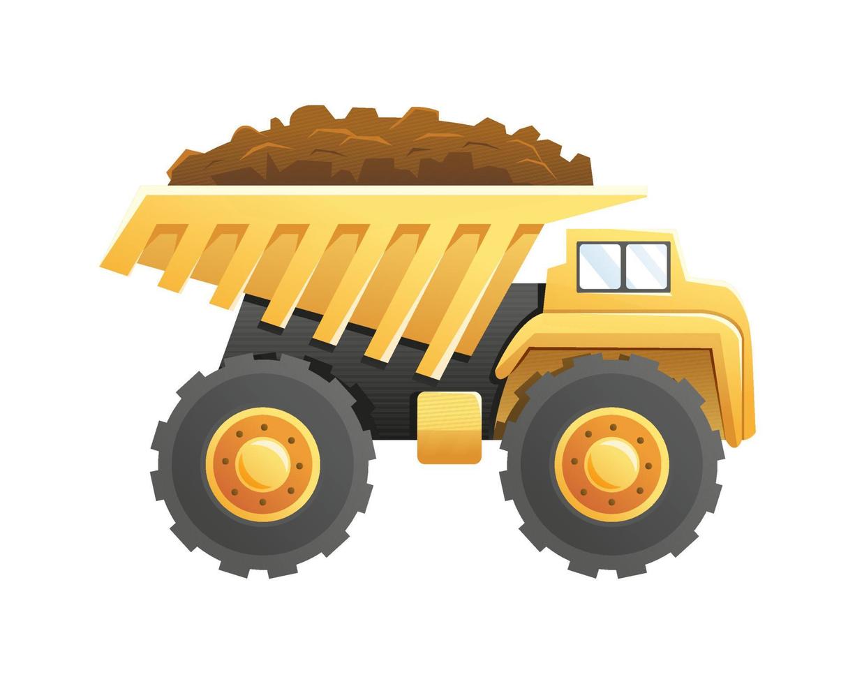 camión volquete vehículo de construcción y minería vector