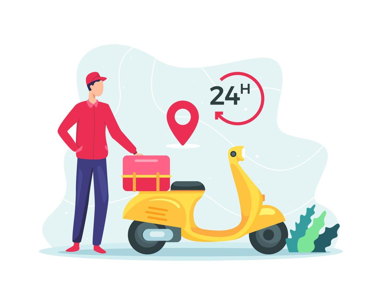 Twenty four hours delivery service vector