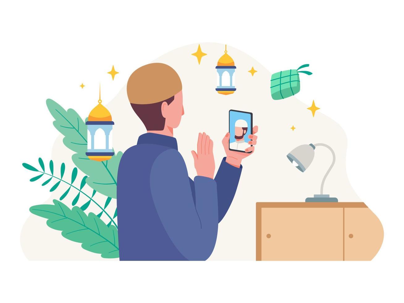 Ramadan kareem and Eid al fitr concept illustration vector
