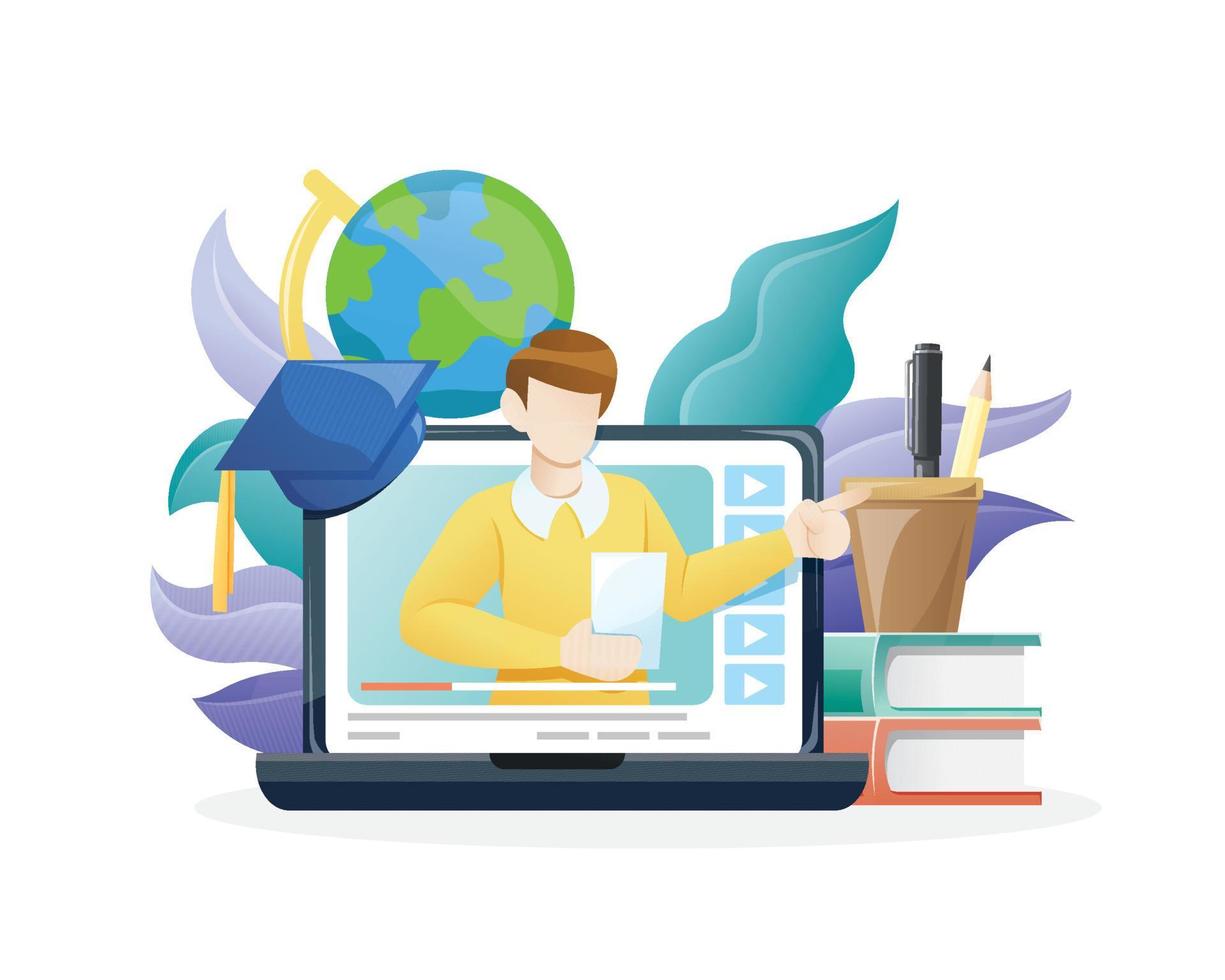 Online learning concept illustration vector