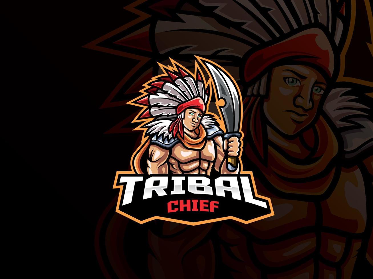logotipo de esports del jefe tribal vector