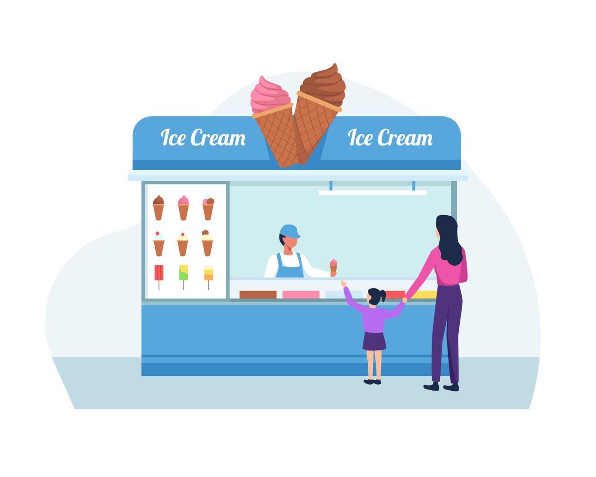 Ice cream shop illustration vector