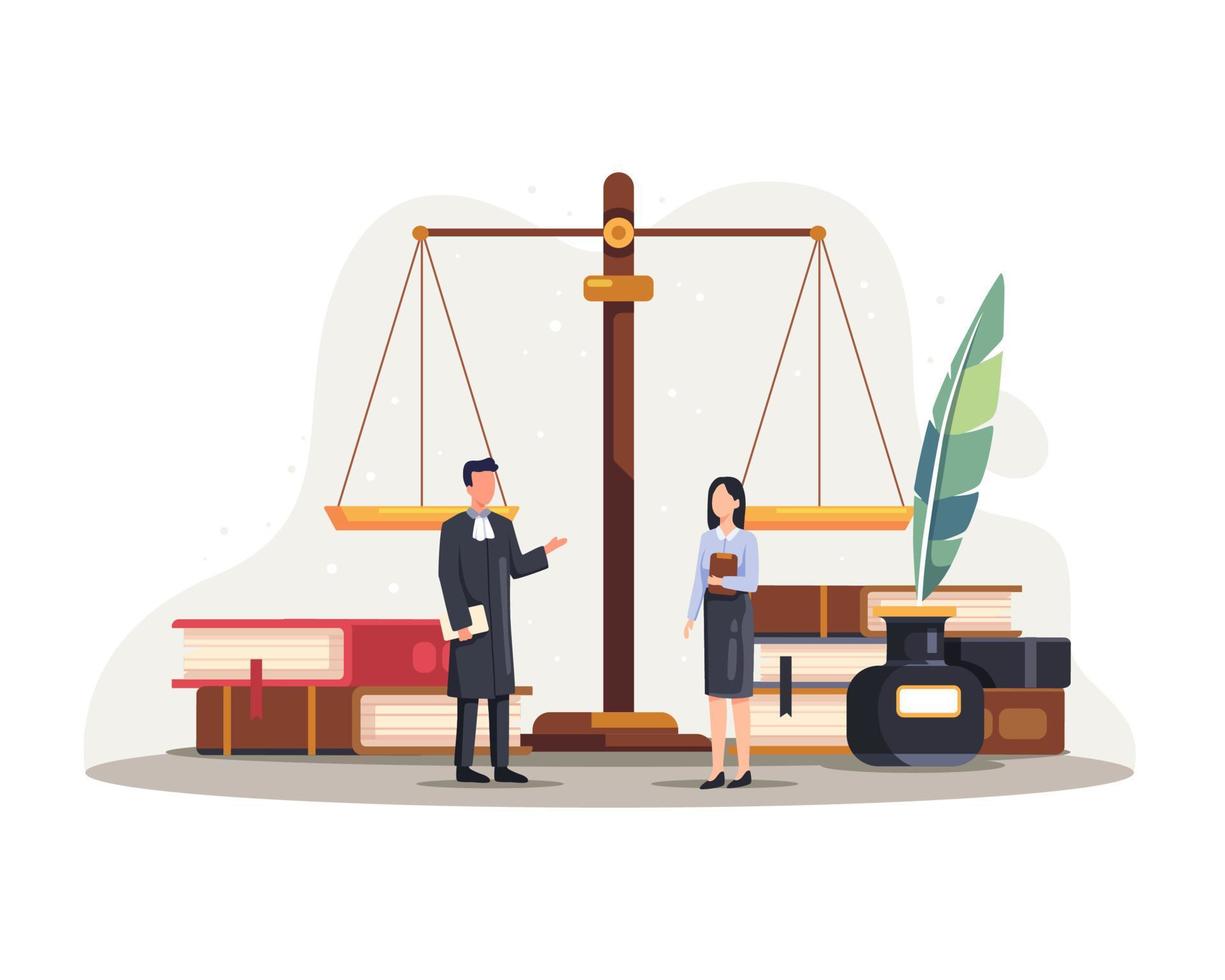 ilustración de servicio de justicia de ley legal vector