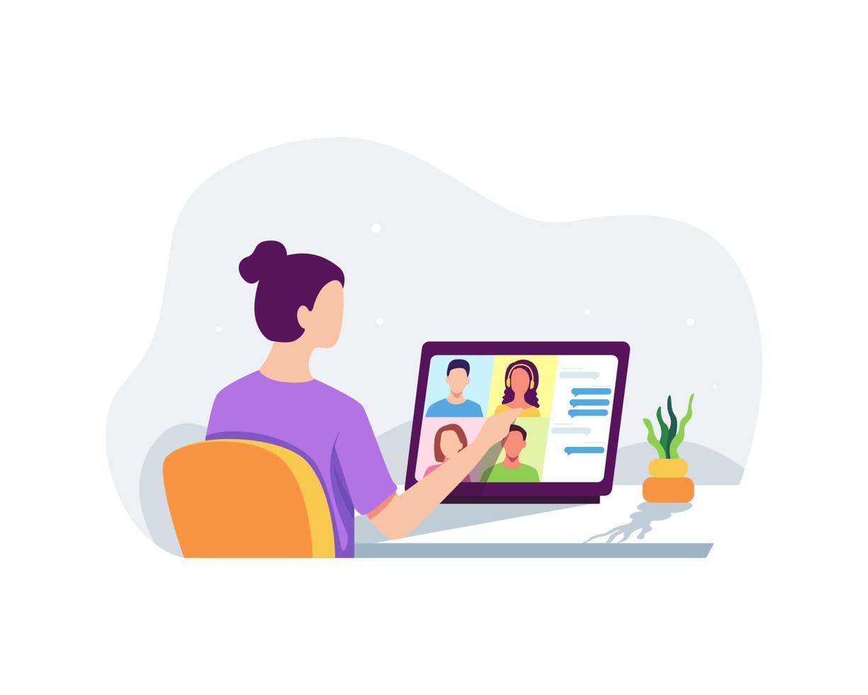 Communication video conference concept illustration vector