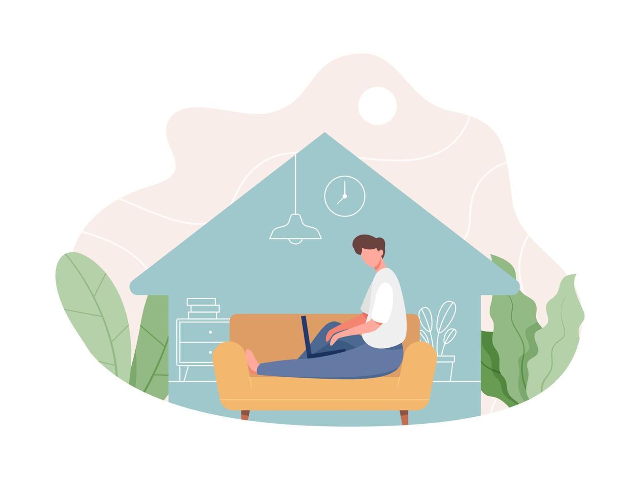Work from home illustration vector