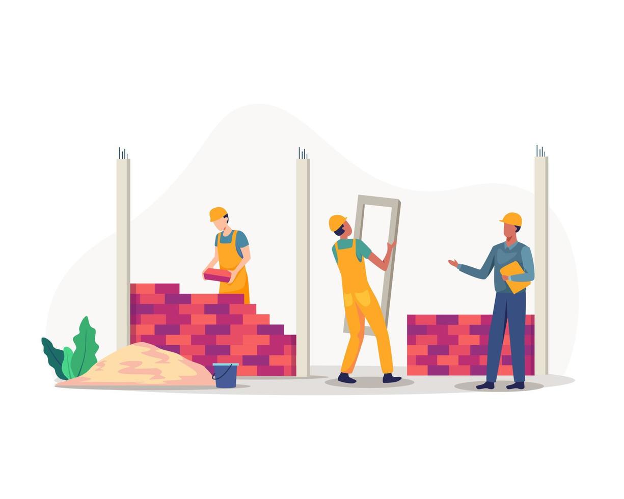 Construction site concept illustration vector