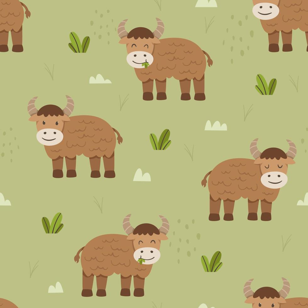 Adorable Cattle or cow seamless pattern vector