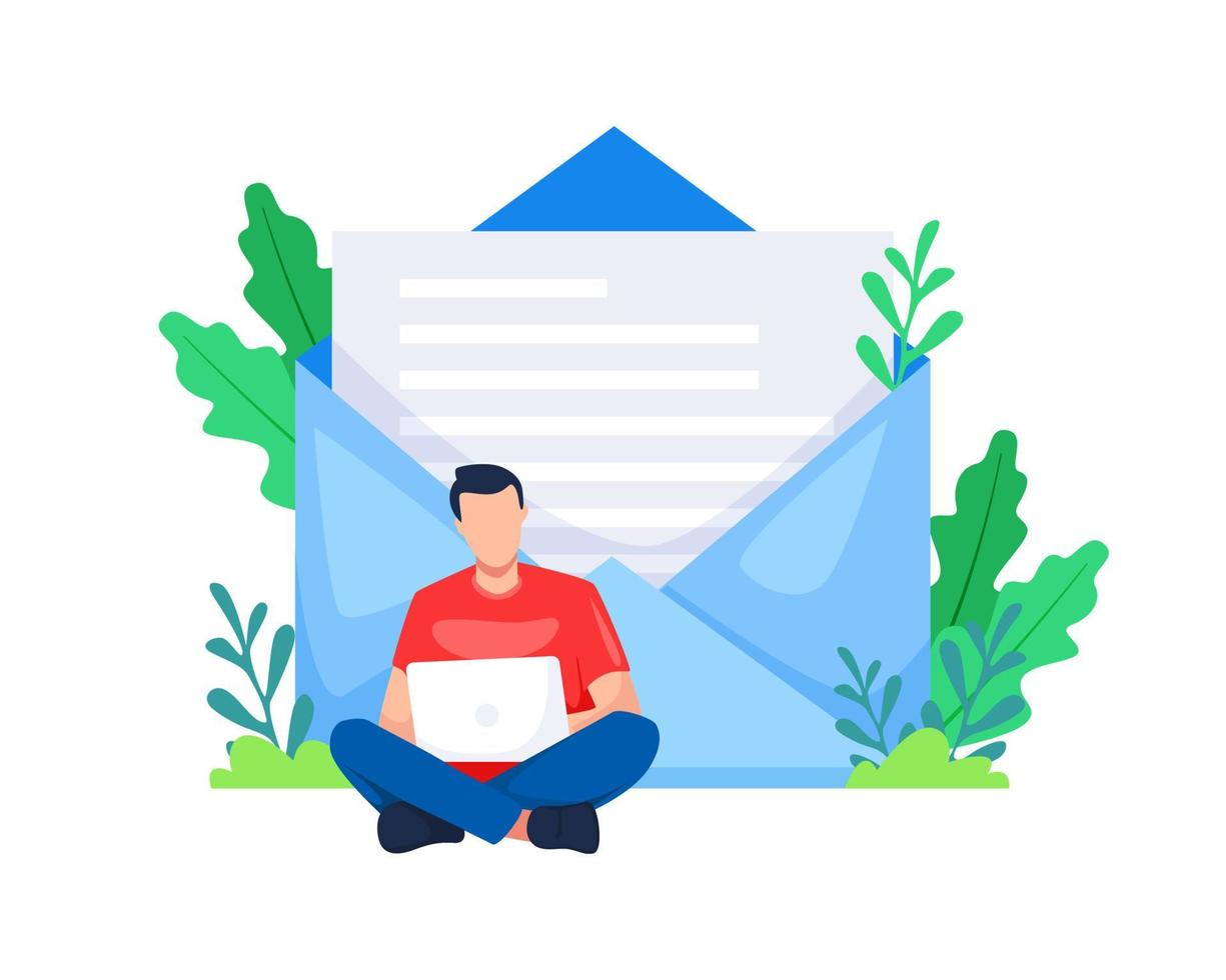 Open email and newsletter illustration vector