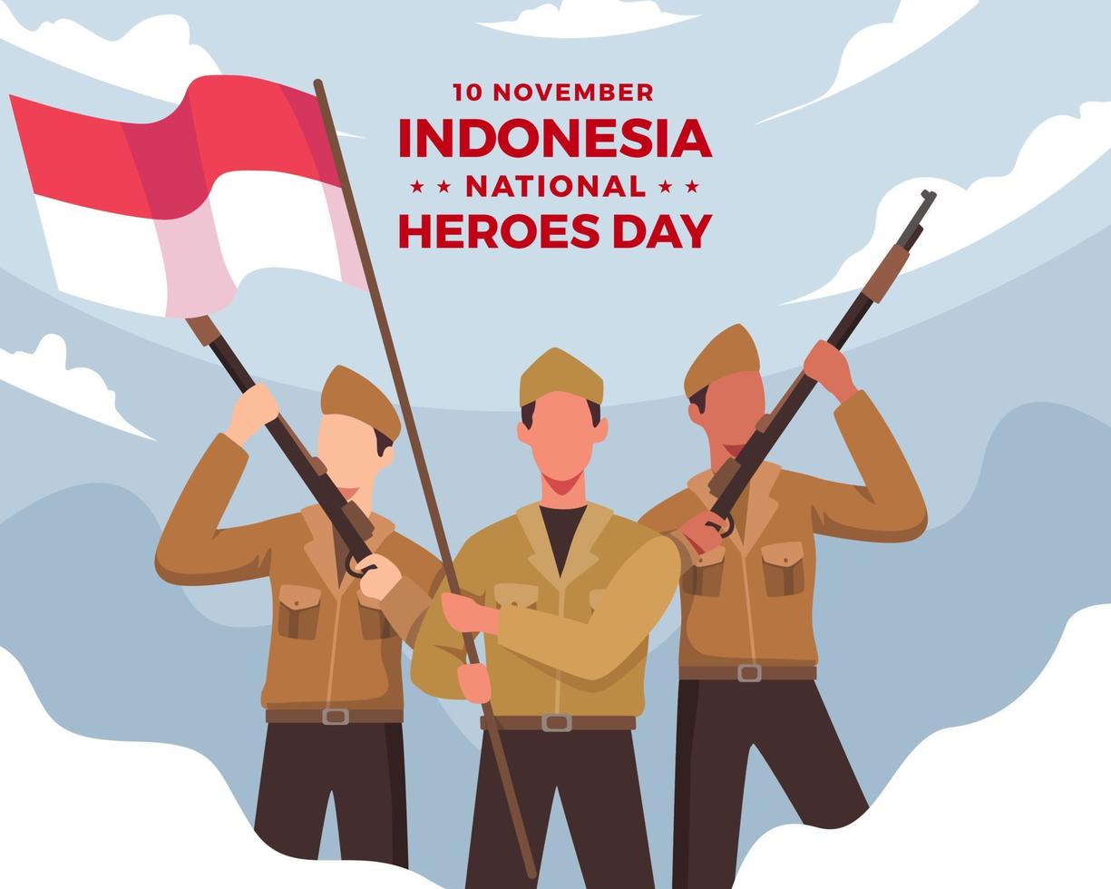 Happy Indonesia national heroes day vector