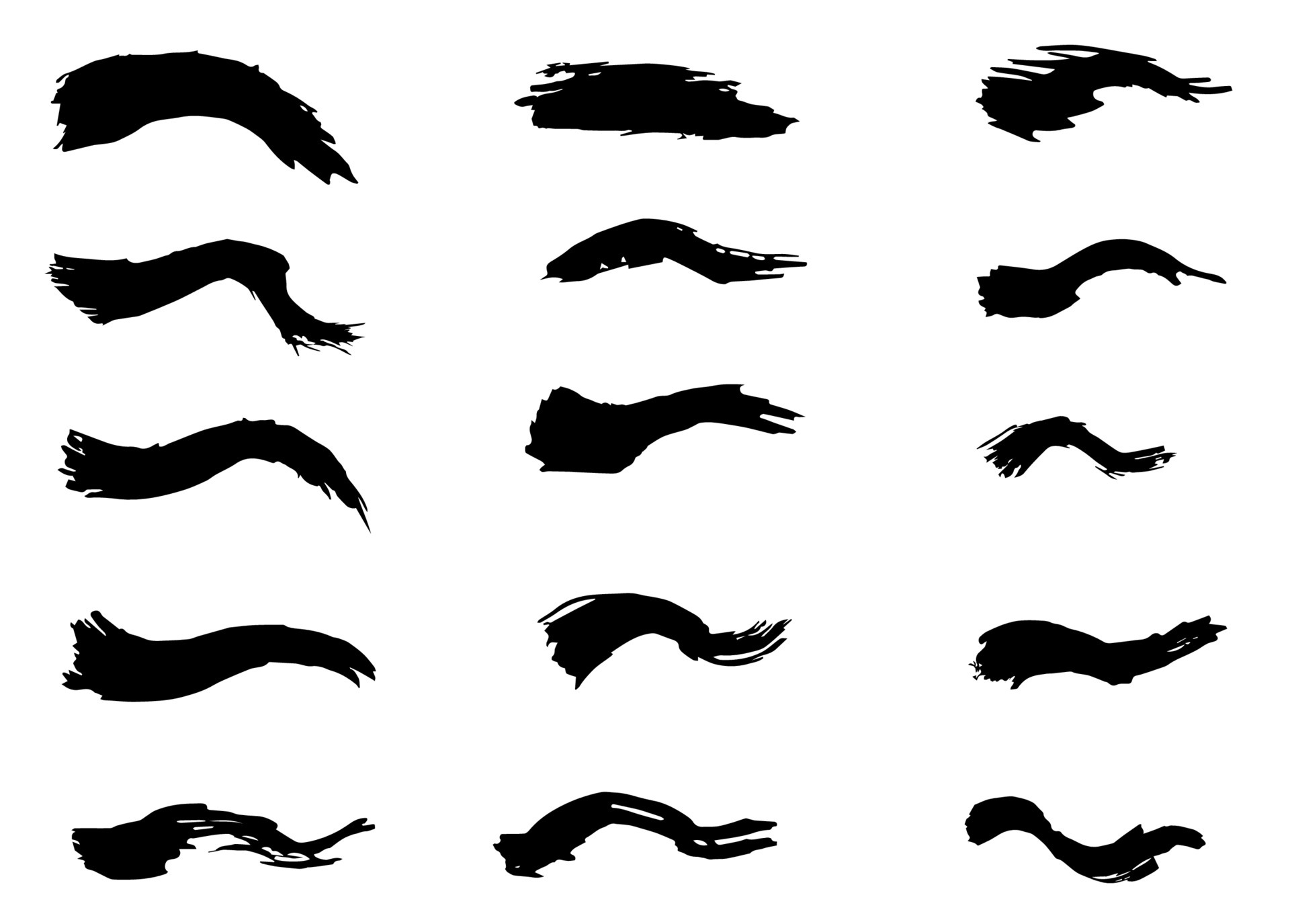 Black paint wavy brush strokes vector collection. Dirty curved lines and  wavy brushstrokes. Ink illustration isolated on white background. 6916363  Vector Art at Vecteezy