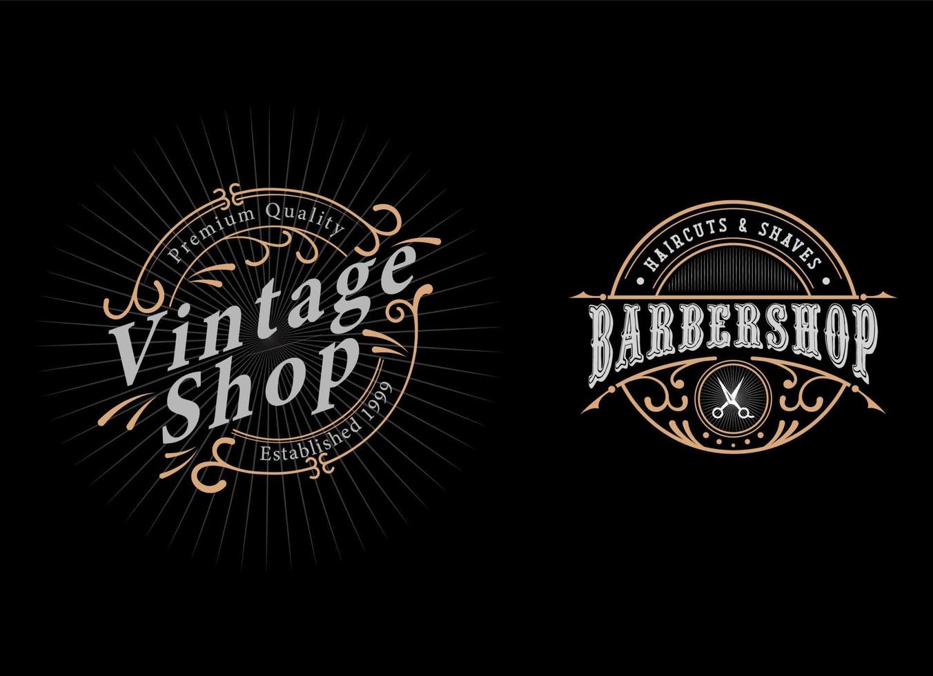Badge Vintage Style Logo Design Template vector