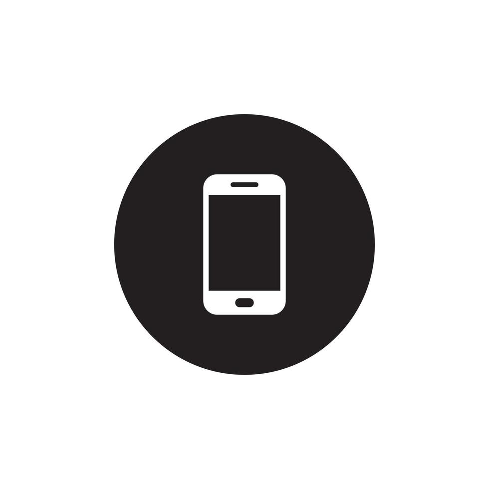 Cellphone, Smartphone Icon Vector in Circle Button