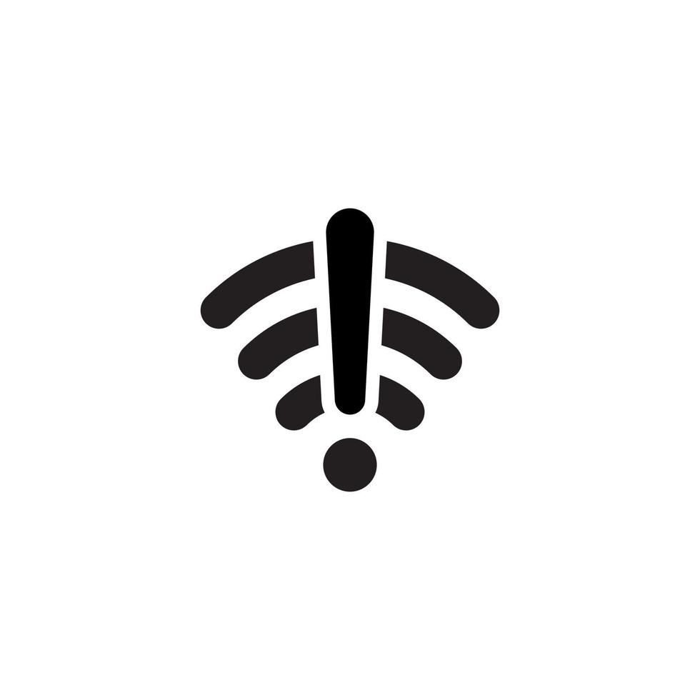 no hay vector de icono de conexión a Internet. wifi apagado con símbolo de exclamación