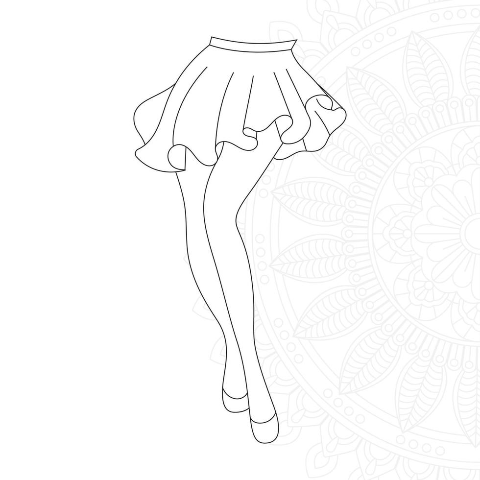 Girl leg coloring pages vector
