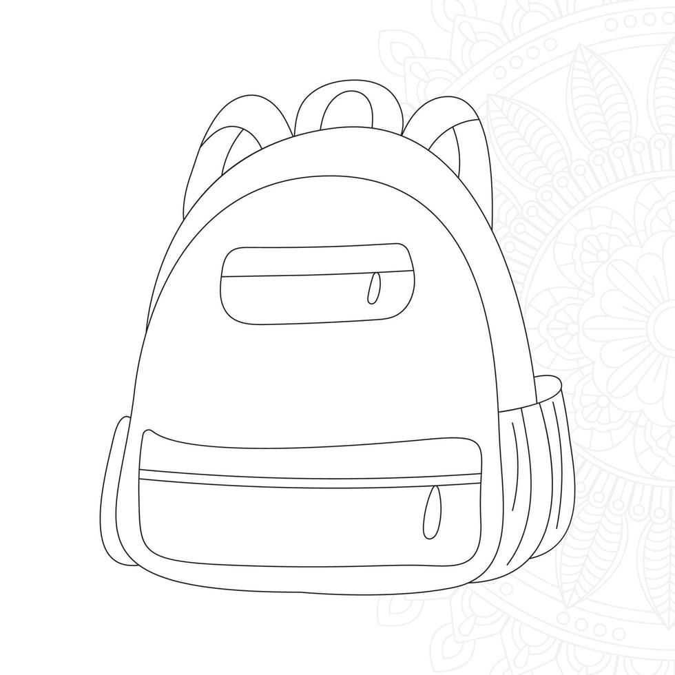 Bag coloring page for kids vector