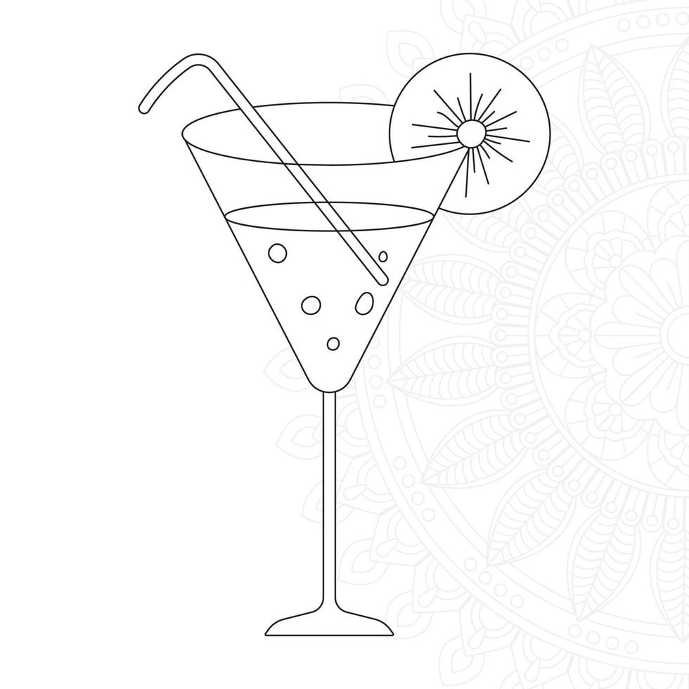 Wine Glass Coloring page for kids vector