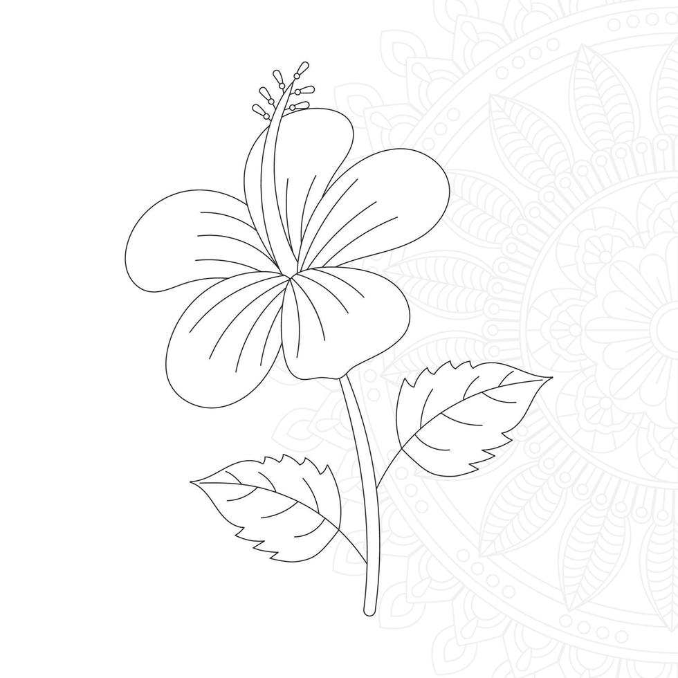 Flower Coloring page for kids vector
