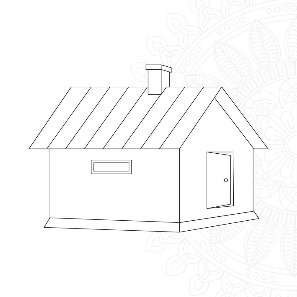 Village home Coloring page for kids vector