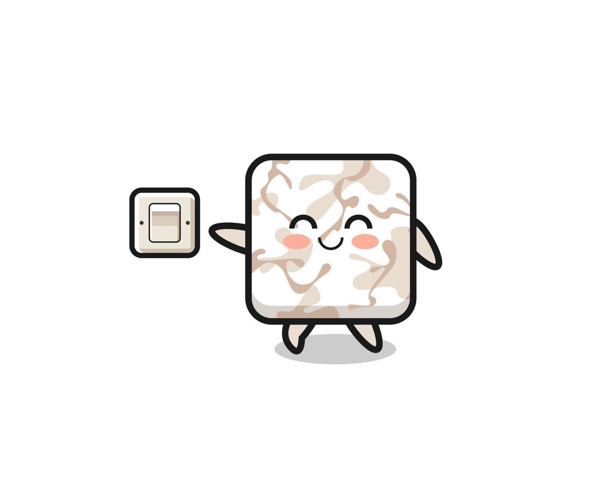 cartoon ceramic tile is turning off light vector