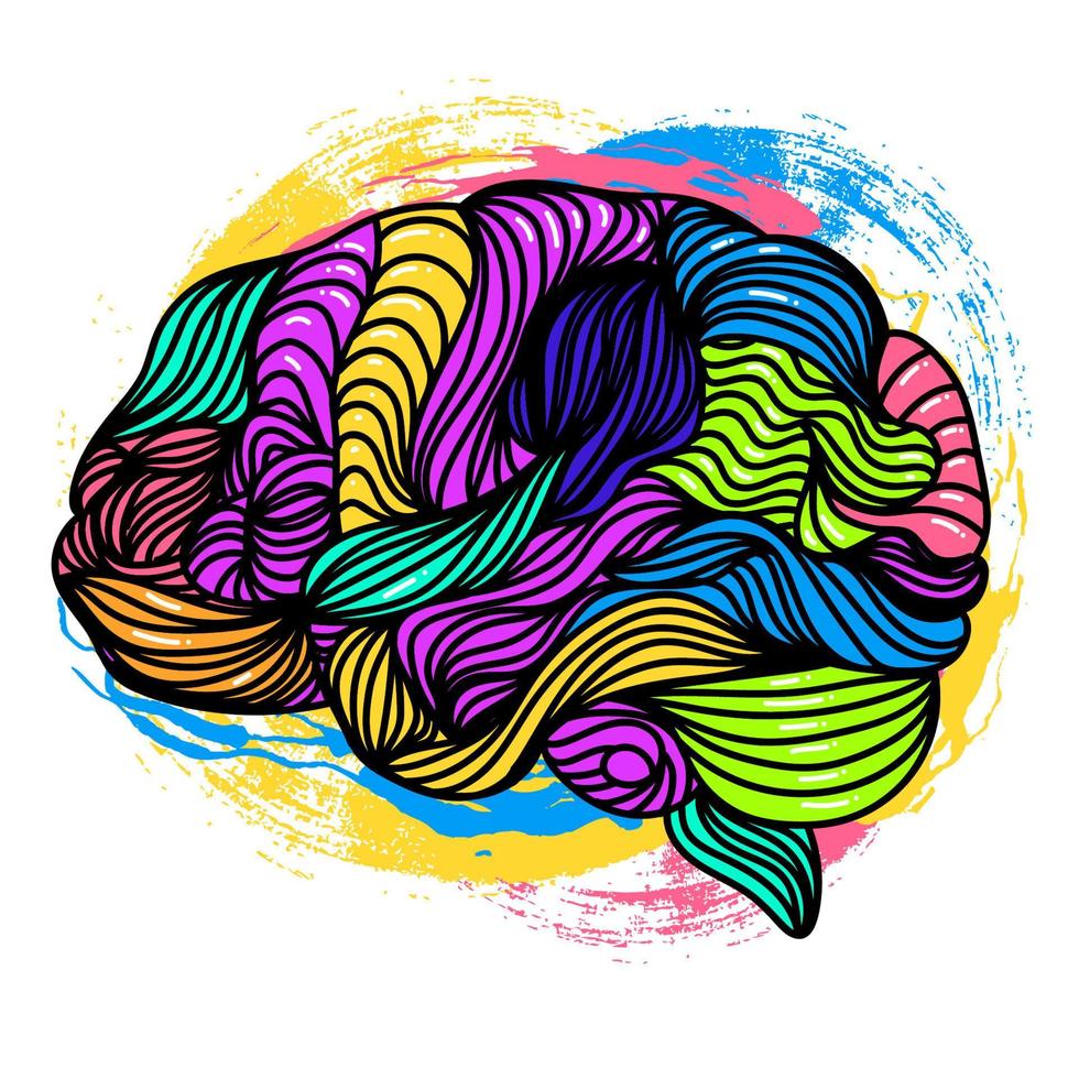 Colorful Abstract Brain vector