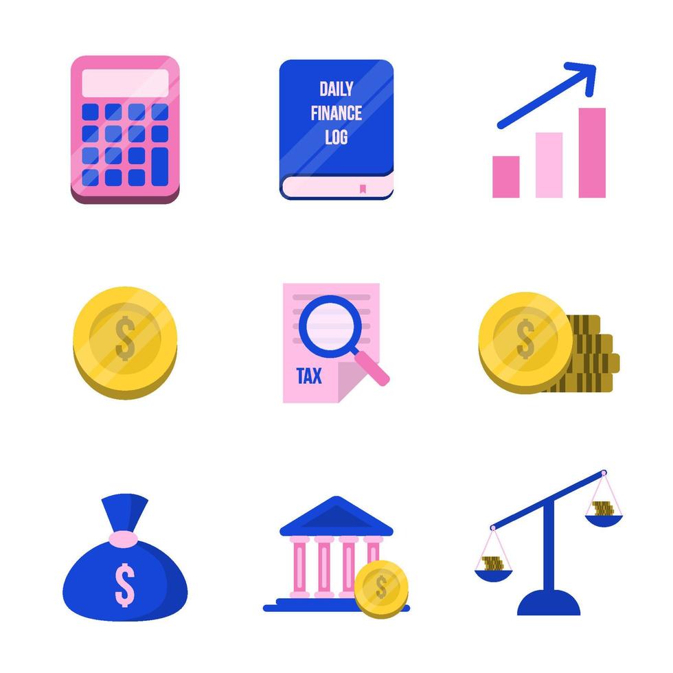 Financial Literacy Icon Collection vector