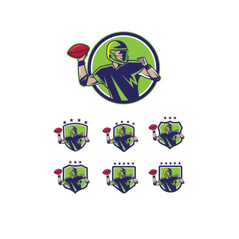 football team logo set vector