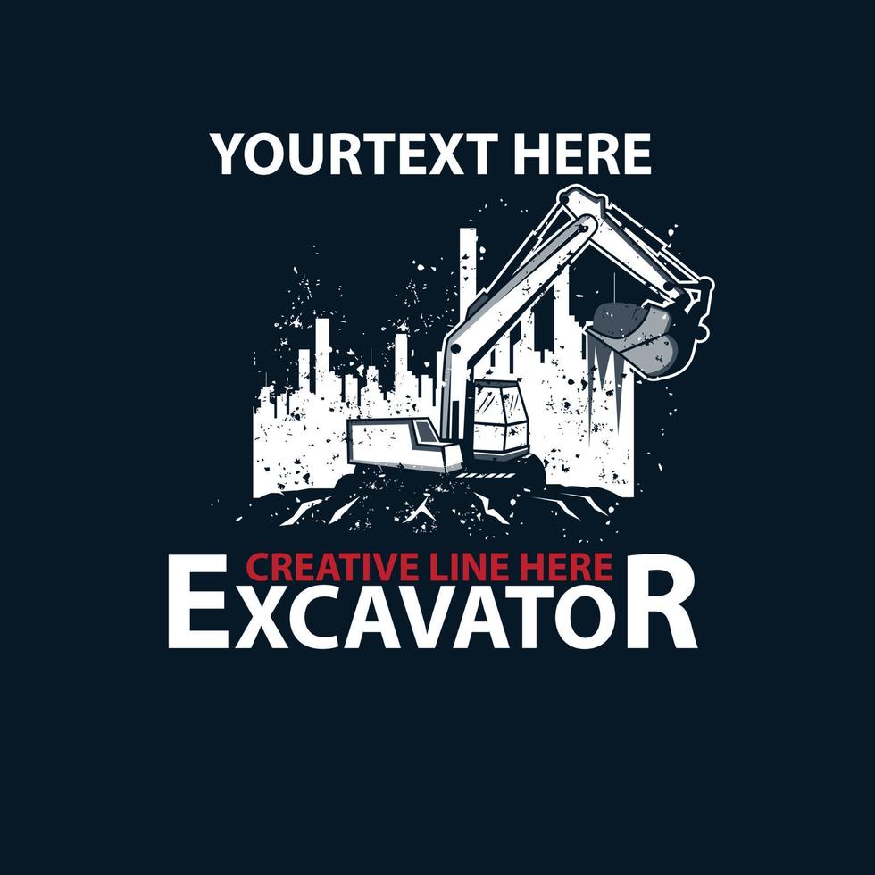 excavator and the city vector