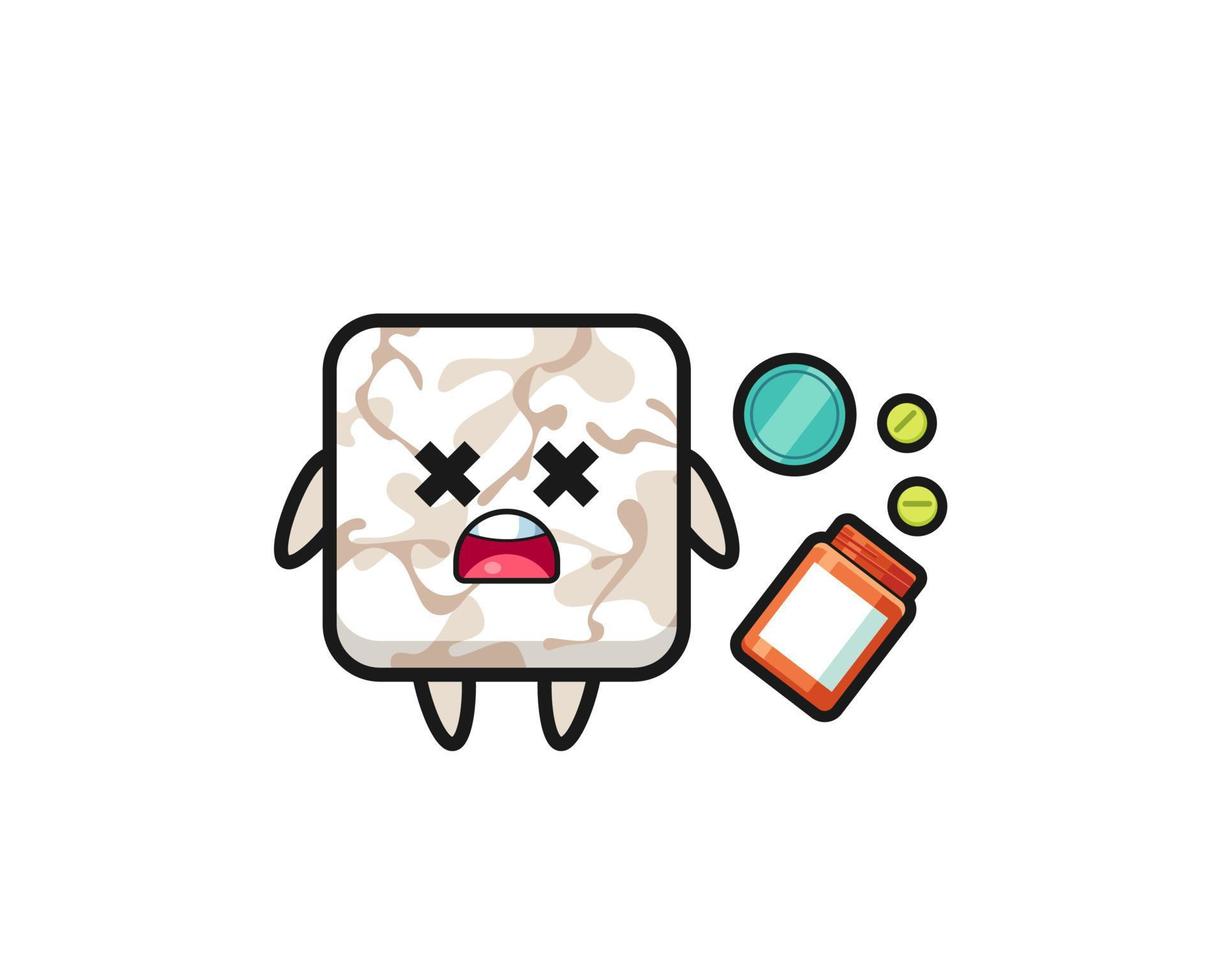 illustration of overdose ceramic tile character vector