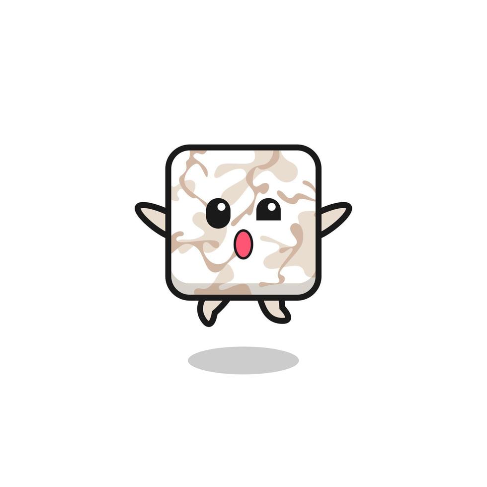 ceramic tile character is jumping gesture vector
