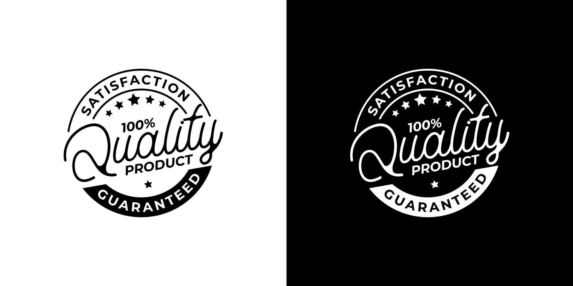 100 percent satisfaction guaranteed quality product stamp logo vector