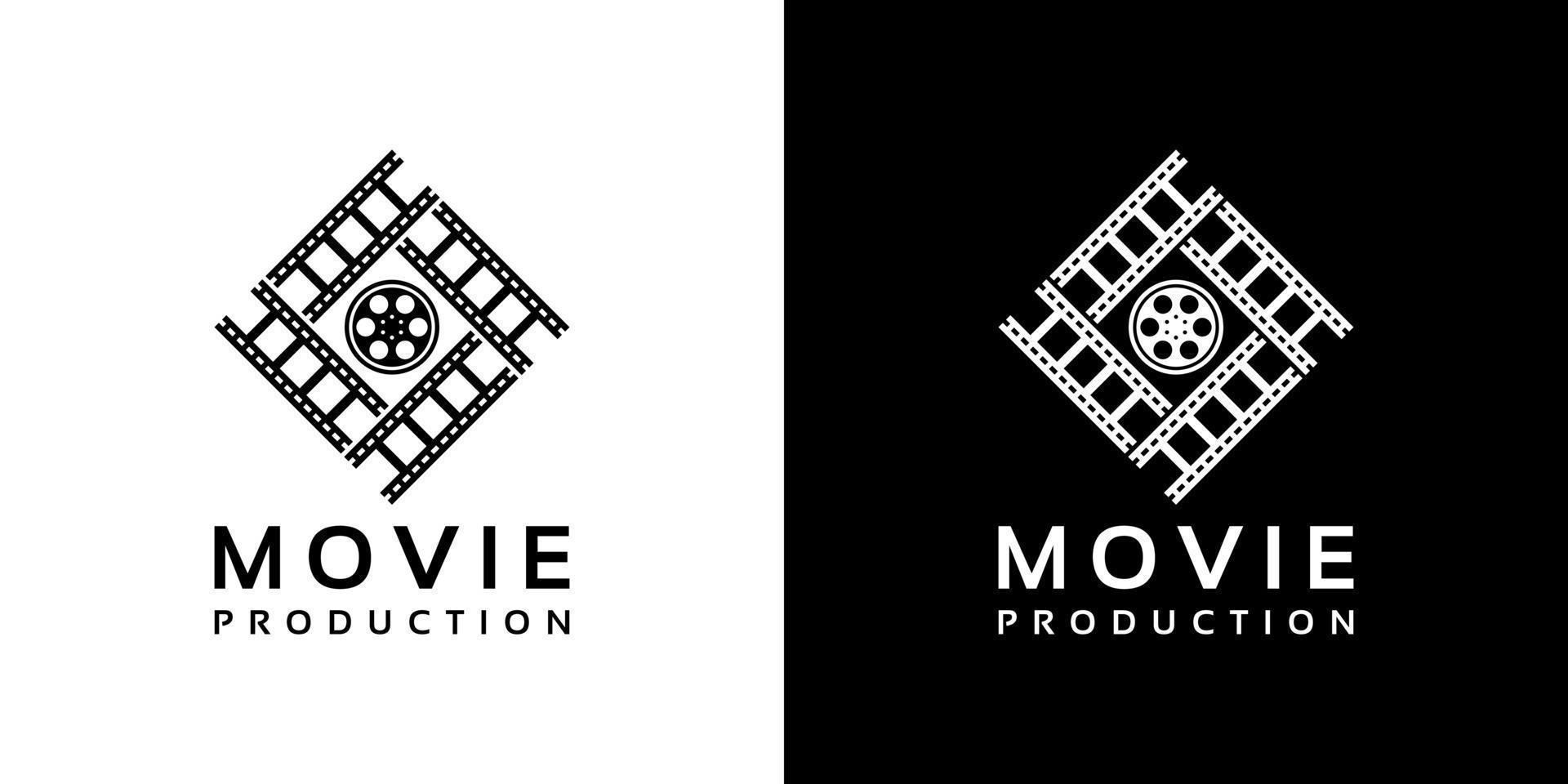 diseño de logotipo de producción de cine de cine vector