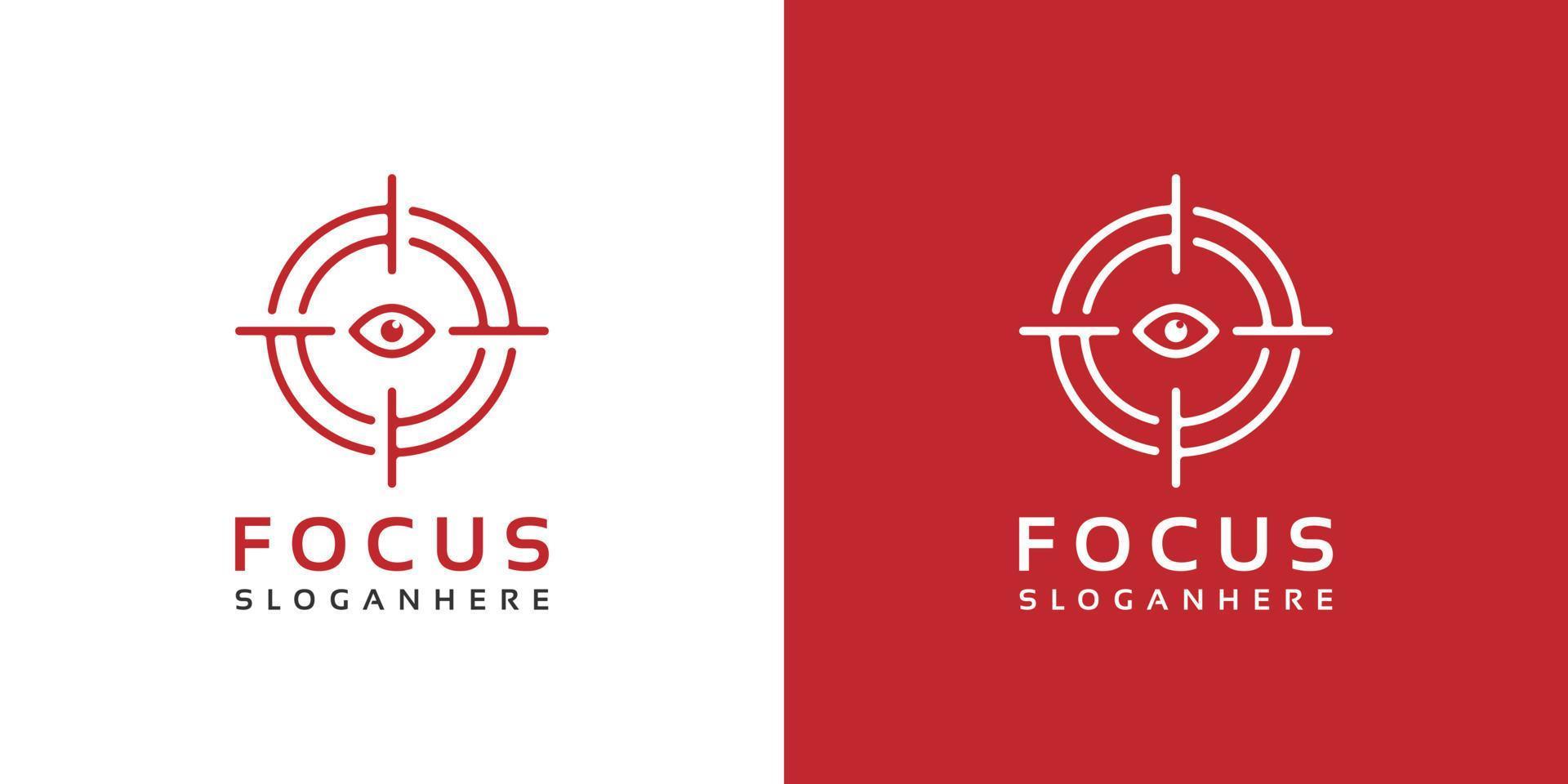 eye target crosshair focus logo design vector